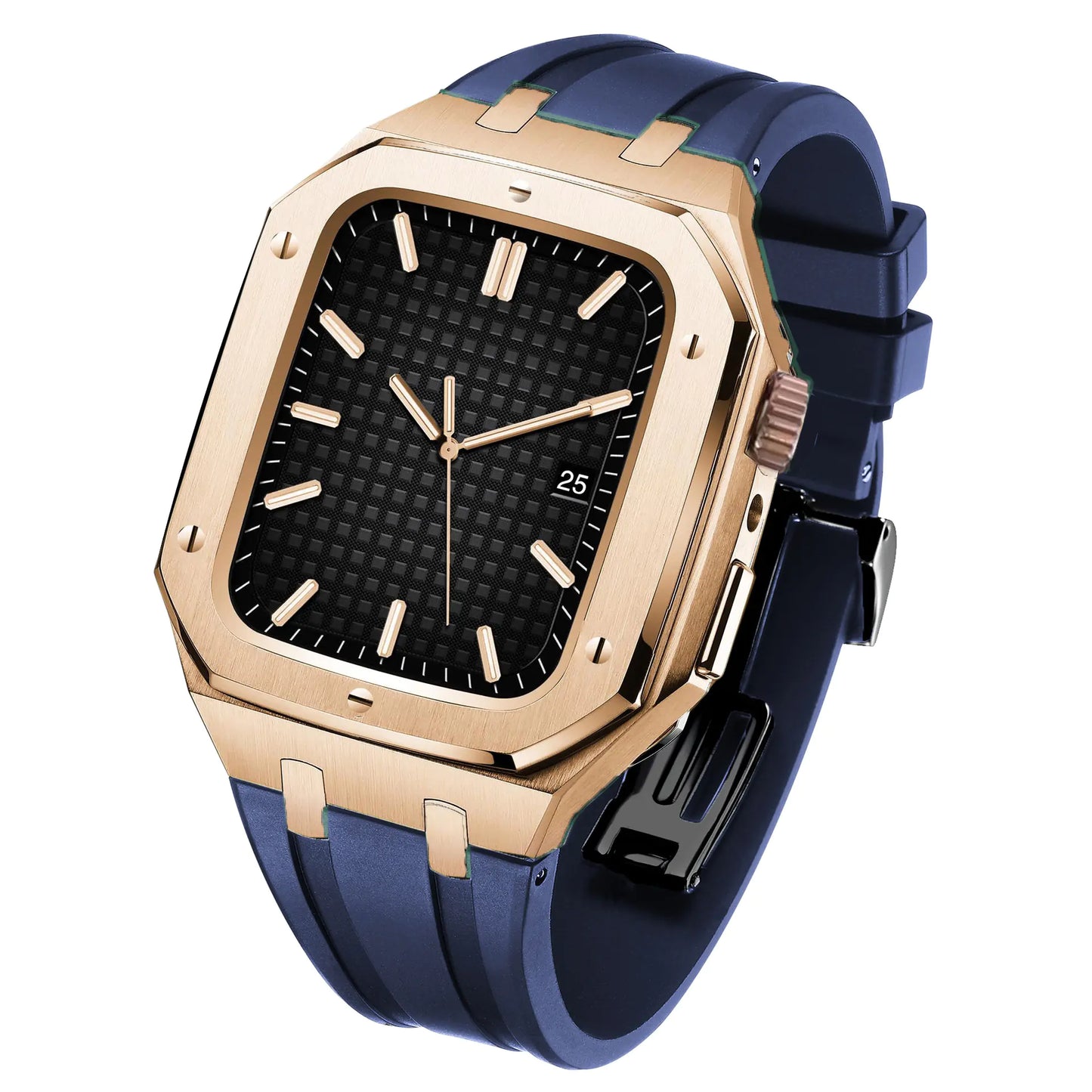 Silicone Armor Case for iWatch 7 with Steel Strap