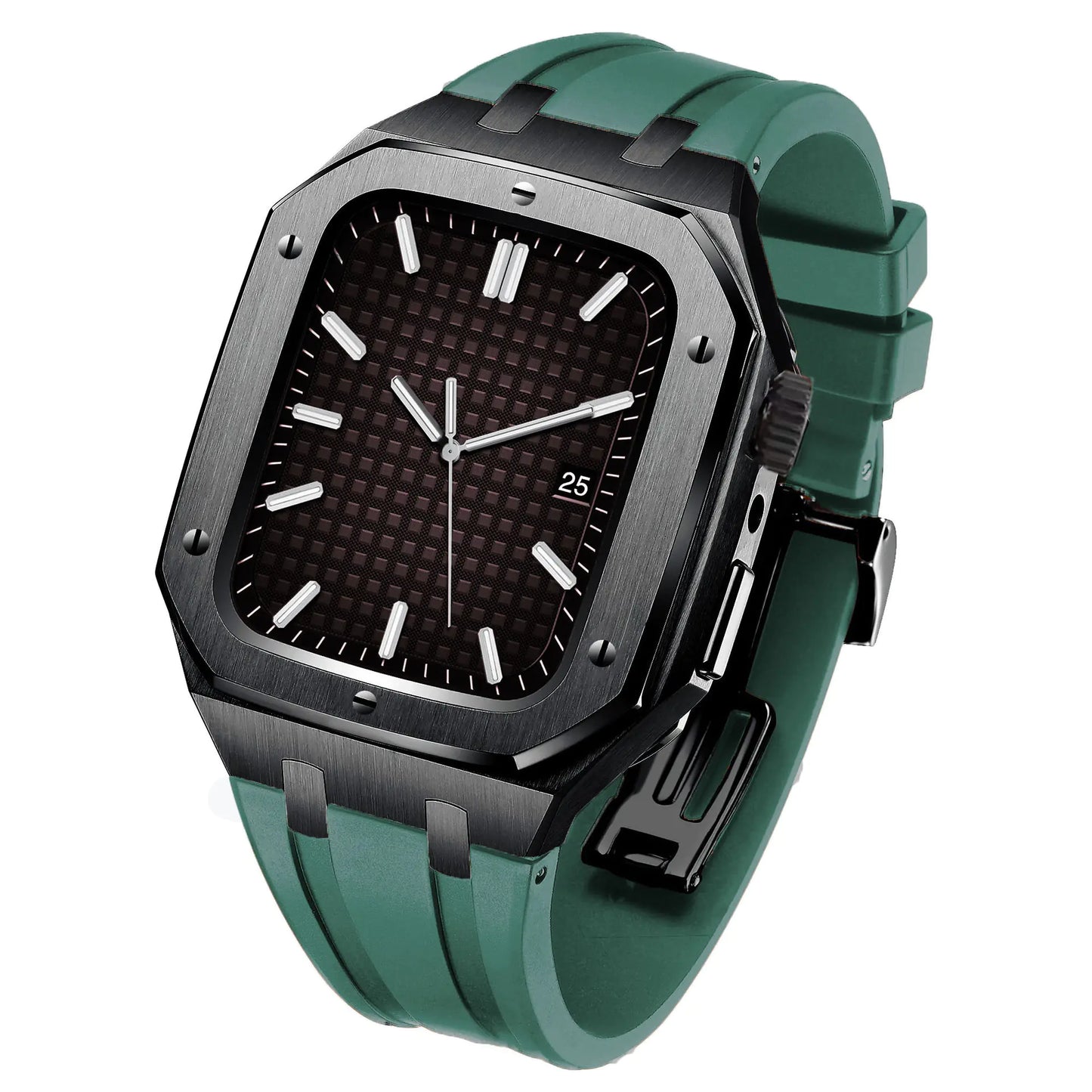 Silicone Armor Case for iWatch 7 with Steel Strap