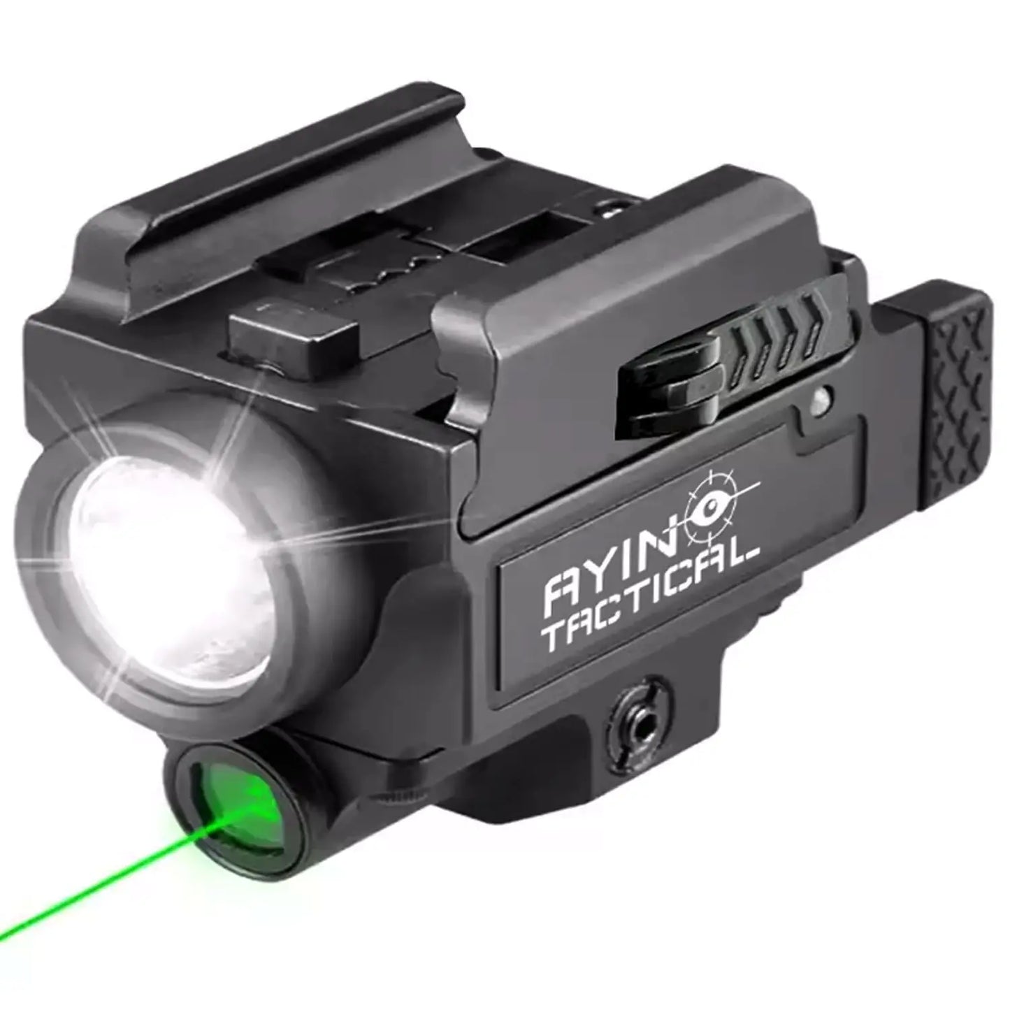 AYIN Tactical Pistol Light Combo 800 Lumen Quick Disconnect USB Rechargeable Tactical Rail Mounted Flashlight Mounting Hardware Battery and Charger Included