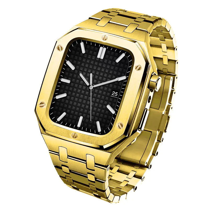 Silicone Armor Case for iWatch 7 with Steel Strap