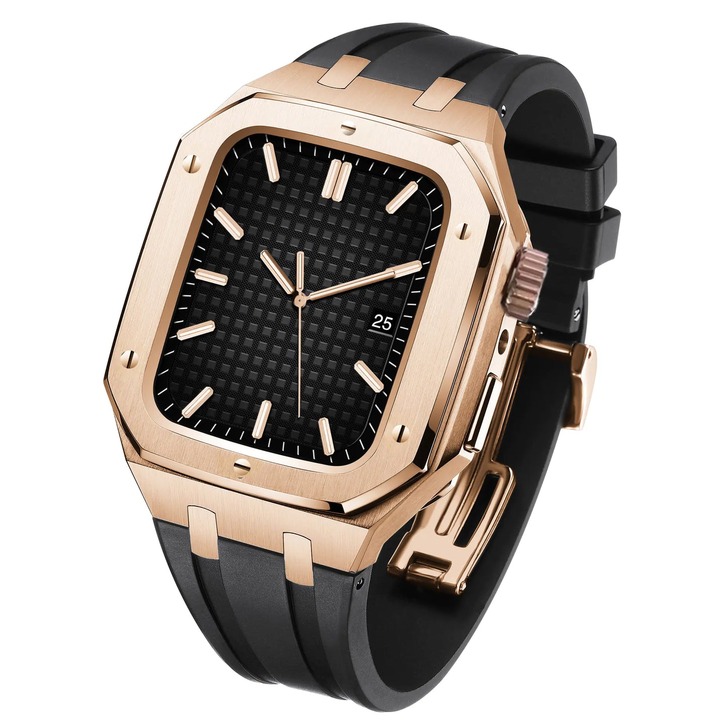 Silicone Armor Case for iWatch 7 with Steel Strap
