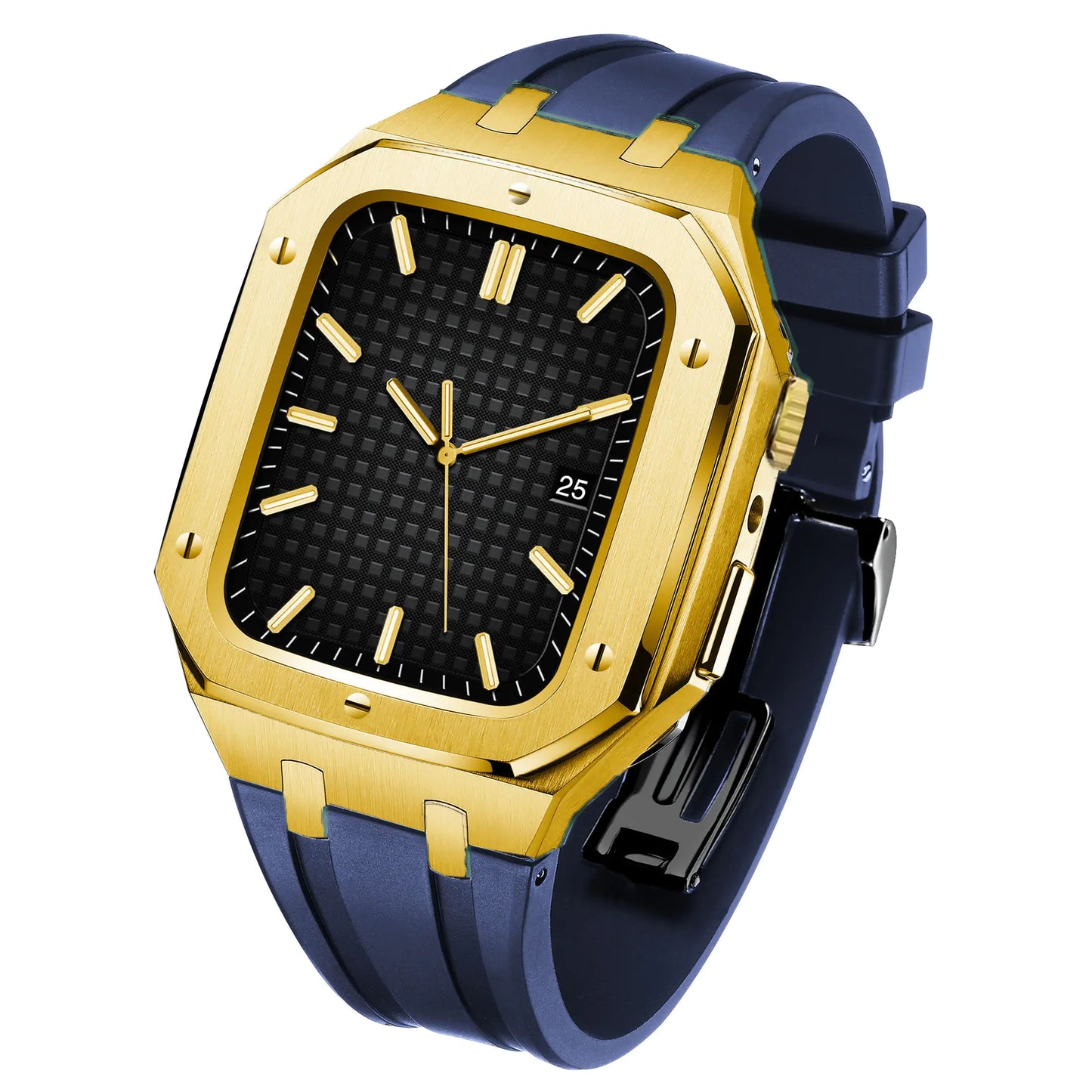 Silicone Armor Case for iWatch 7 with Steel Strap