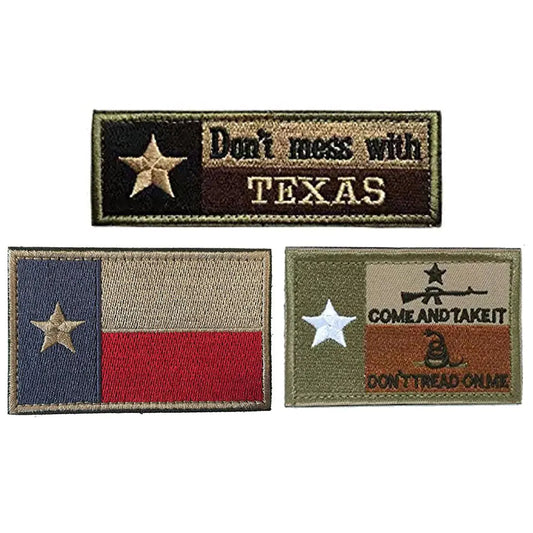 Homiego Texas State Flag Military Tactical Morale Desert Badge Hook & Loop Embroidery Patch for Hat Backpack Jacket (Texas State Flag - D)