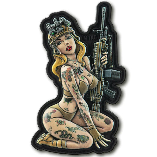 M-Tac Morale Patch Tactical Girl - PVC Tactical Military Patch with Hook Fastener Backing - Patches for Vest Backpacks Hats (№5 Hooligan)