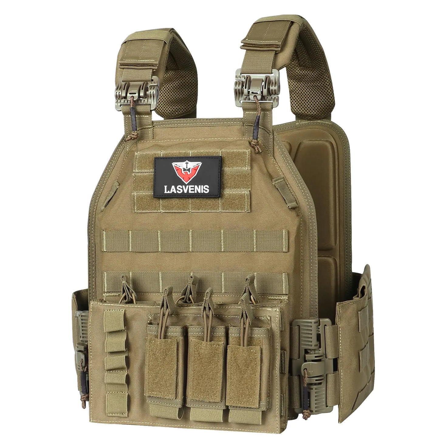 LASVENIS Quick Release Tactical Vest Lightweight Vests Adjustable Tactical Vest for Outdoor Training