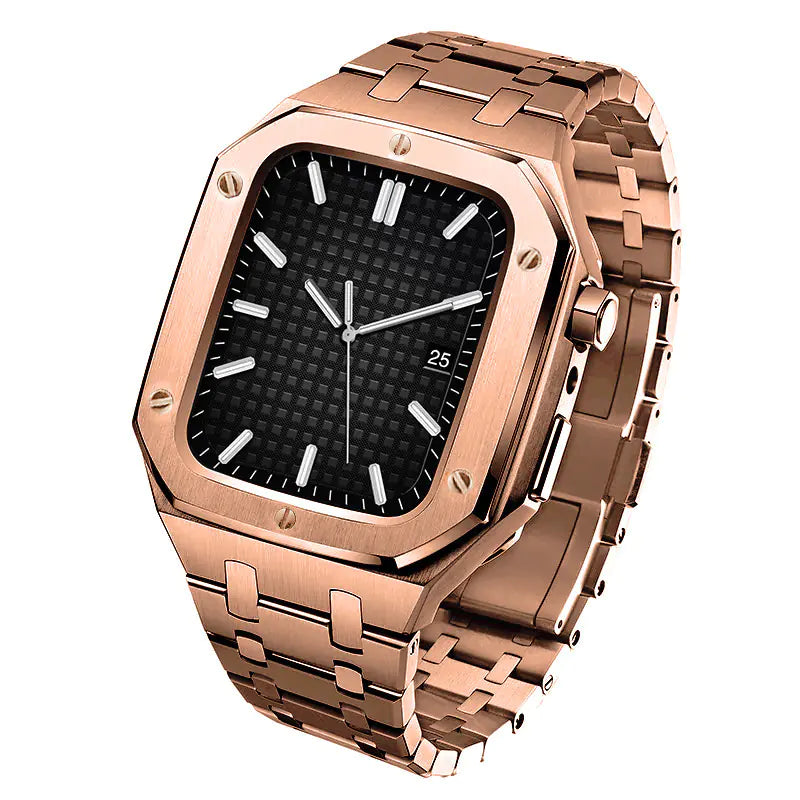 Silicone Armor Case for iWatch 7 with Steel Strap