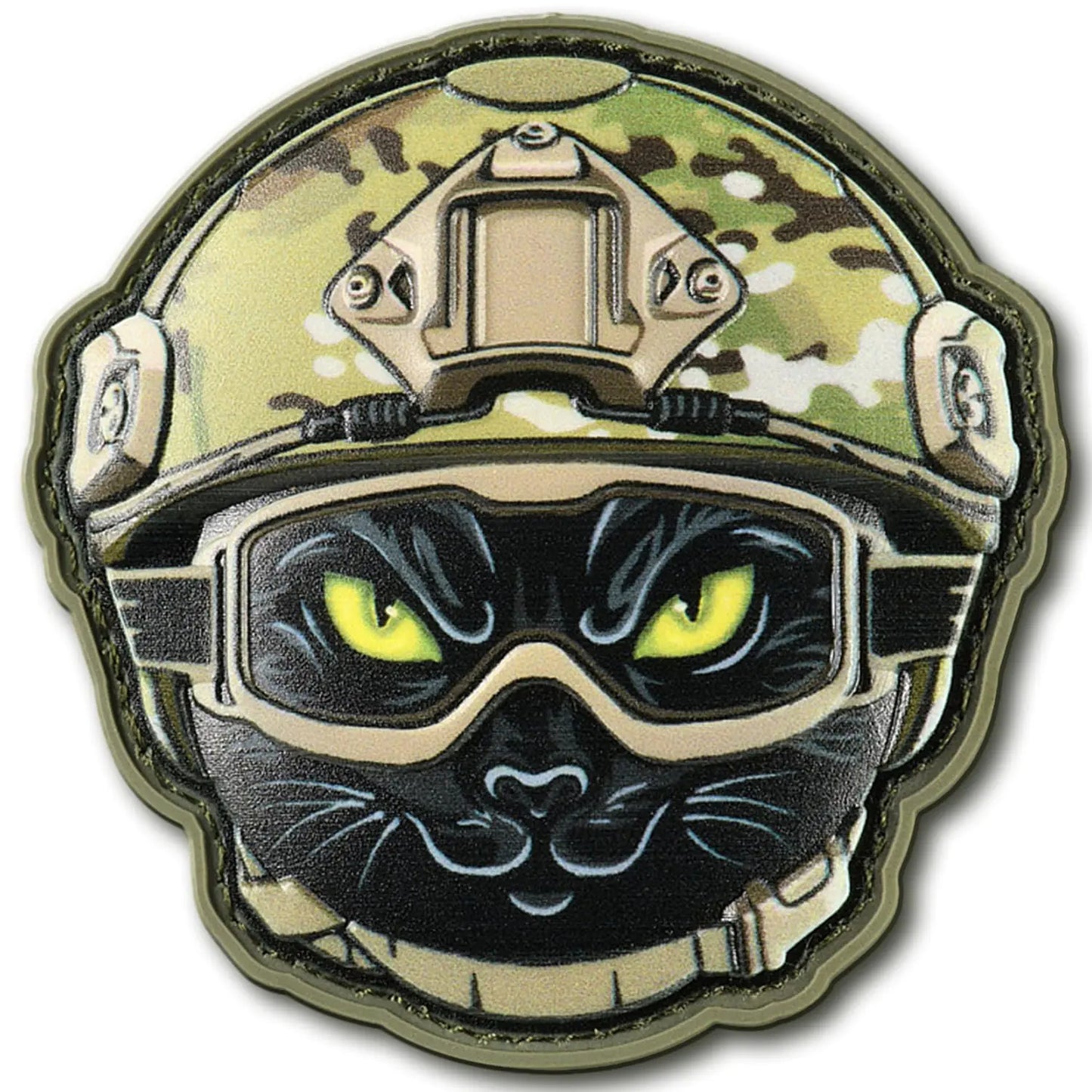 M-Tac Morale PVC Patch Emoji MC - Funny Cat Badge for Tactical Military Army Gear with Hook Fastener (Emoji #13)