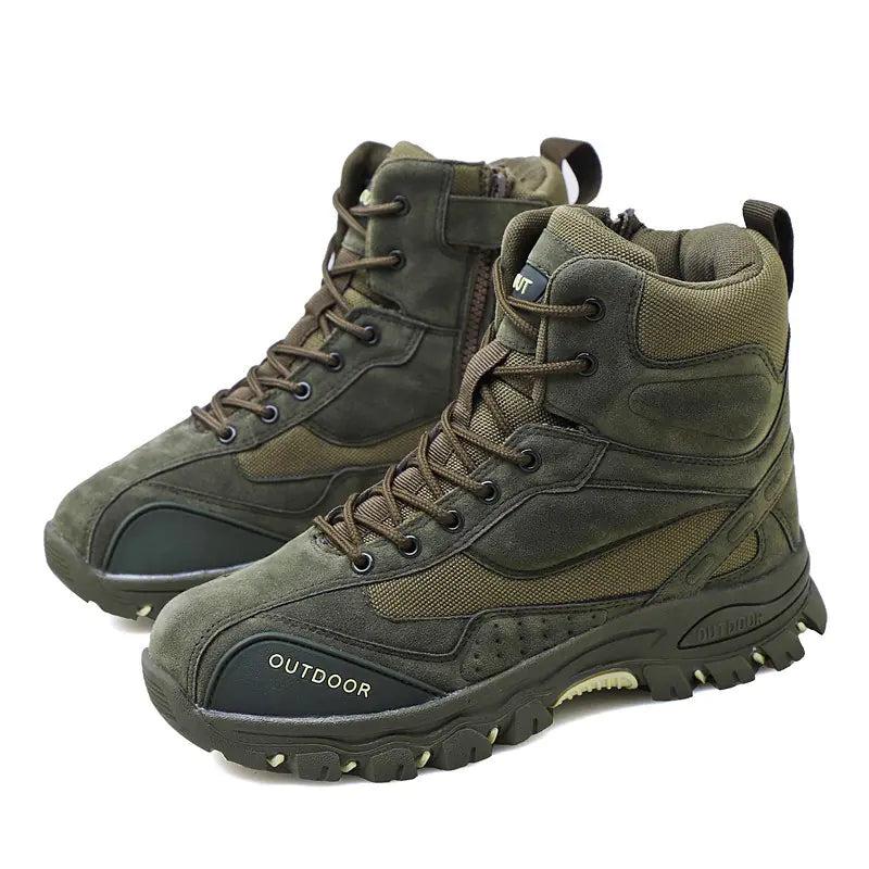 Men's Waterproof Winter Military Snow Boots in Leather