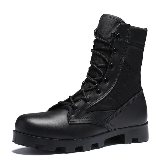 Men's High-Top Military Leather Martin Boots
