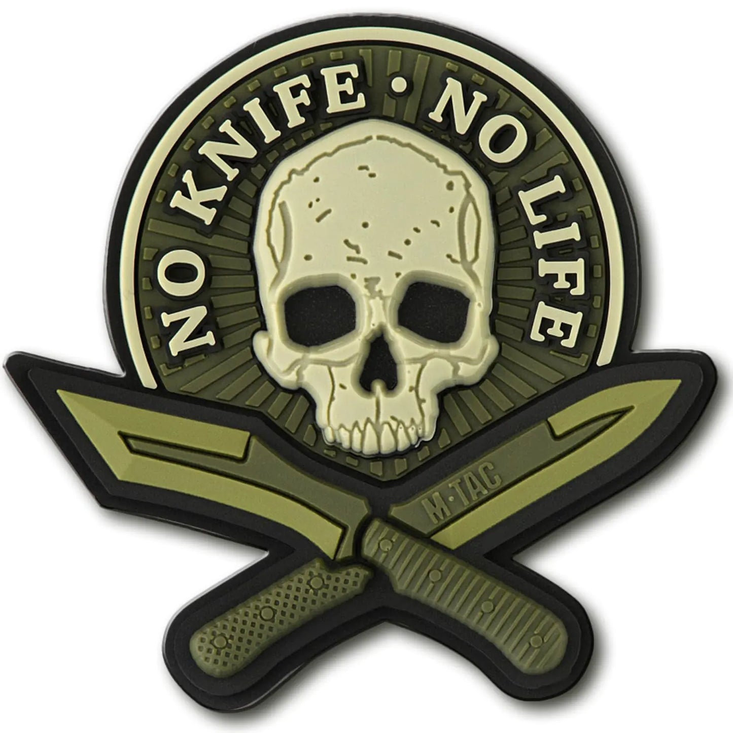 M-Tac Morale Patches No Knife No Life PVC 3D Military Tactical (Olive)