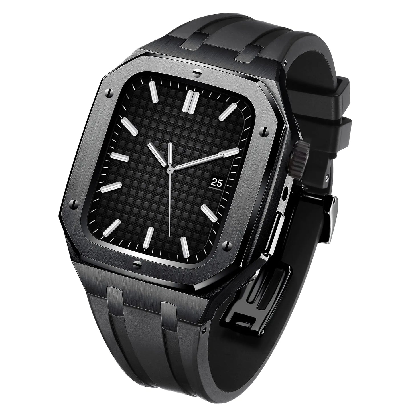 Silicone Armor Case for iWatch 7 with Steel Strap