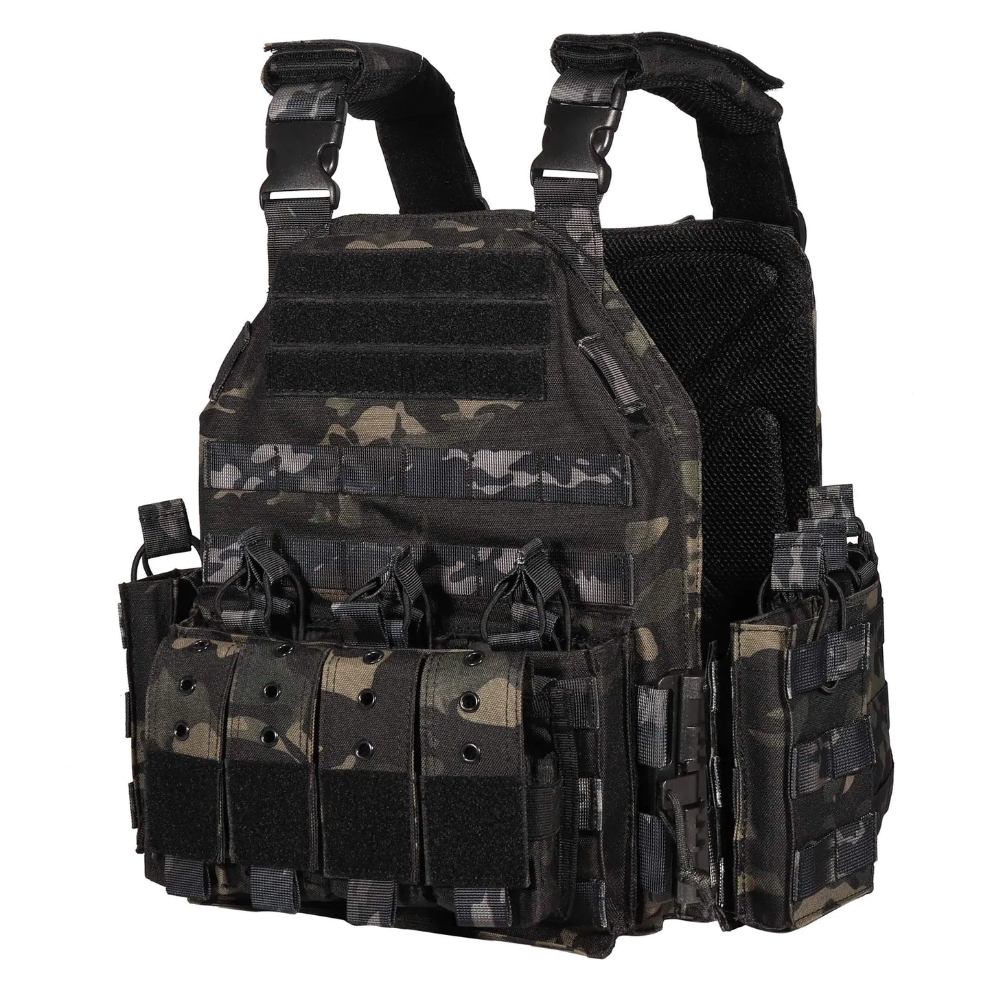 vAv YAKEDA CAMO Tactical Outdoor Carrier Vest (Black CP)