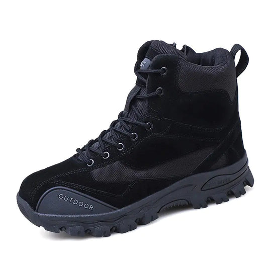 Men's Waterproof Winter Military Snow Boots in Leather
