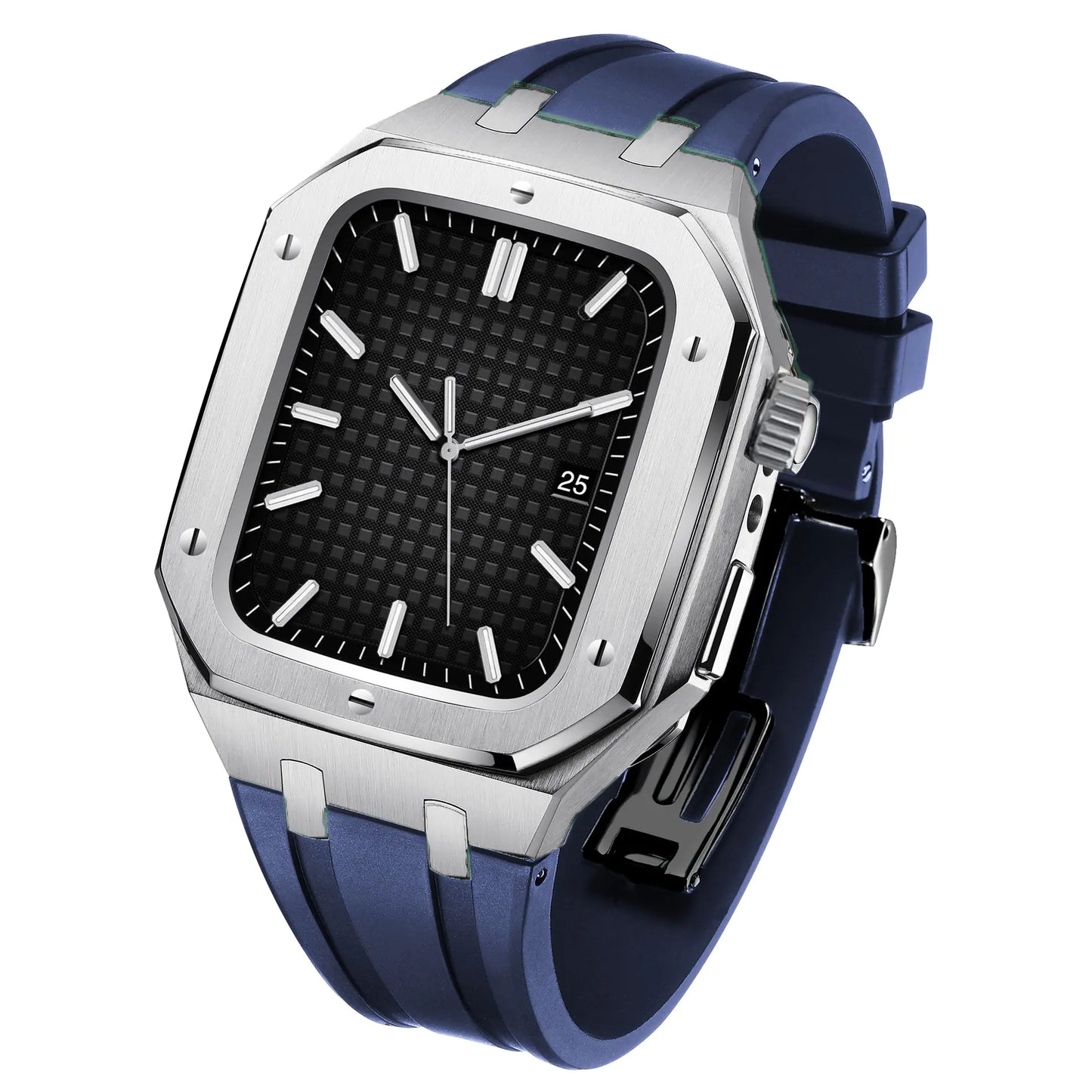 Silicone Armor Case for iWatch 7 with Steel Strap
