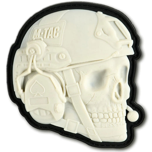 M-Tac Morale Patches 3D PVC - Tactical Operator Skull Patches for Vest Backpacks Hats - Tactical Military Patch with Hook Fastener Backing (White)