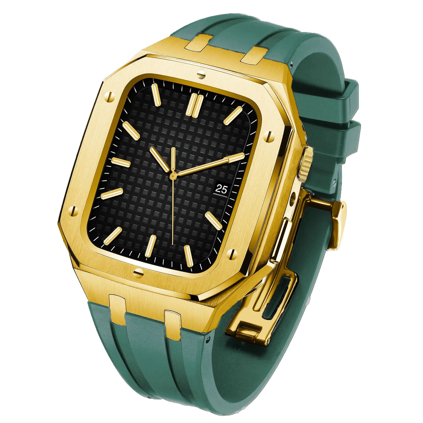 Silicone Armor Case for iWatch 7 with Steel Strap
