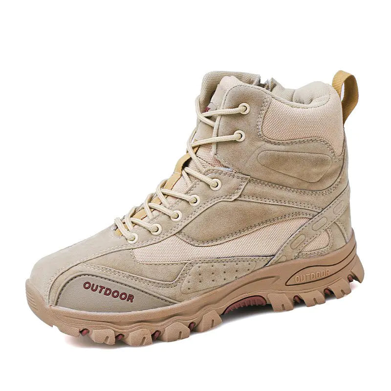 Men's Waterproof Winter Military Snow Boots in Leather