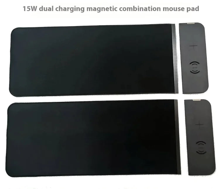 15W Magnetic Wireless Charging Mouse Pad, Double-layer PU Leather, Integrated Magnetic Combo