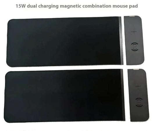 15W Magnetic Wireless Charging Mouse Pad, Double-layer PU Leather, Integrated Magnetic Combo