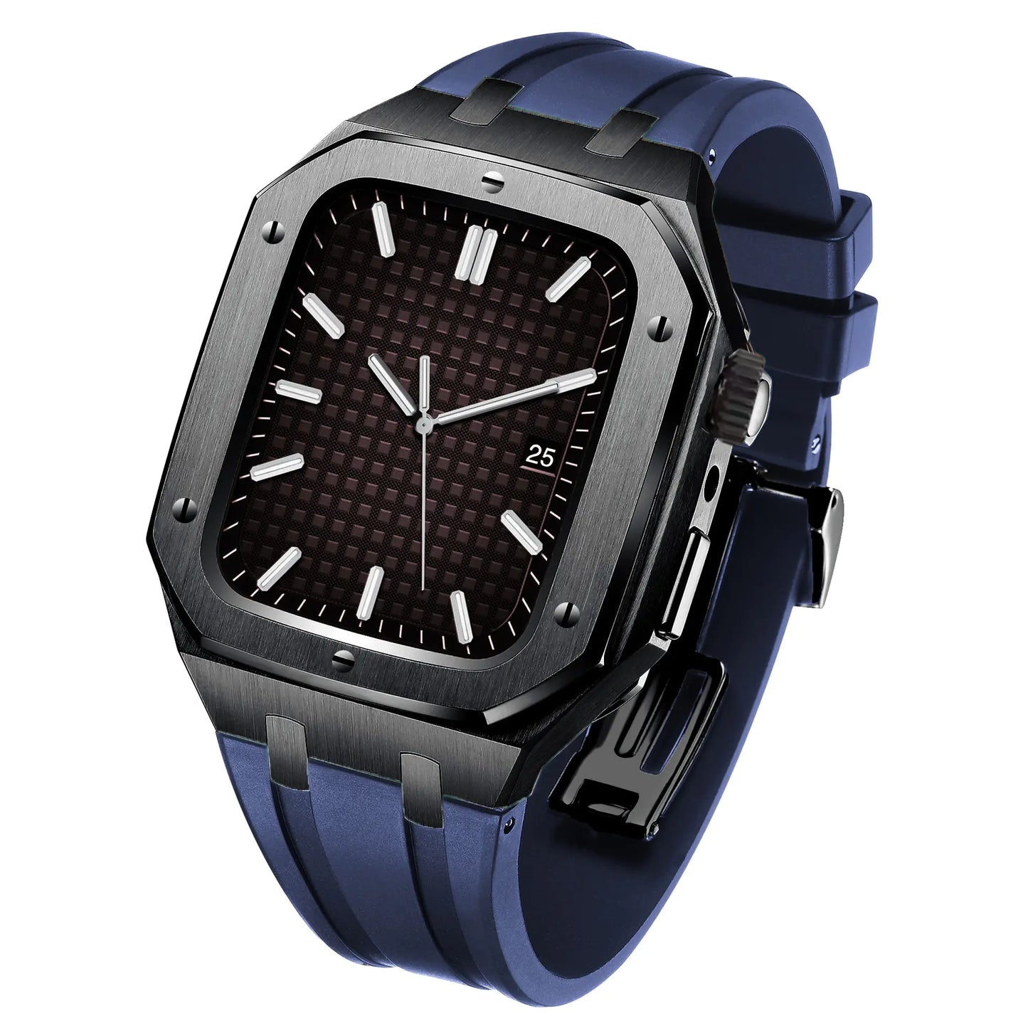 Silicone Armor Case for iWatch 7 with Steel Strap