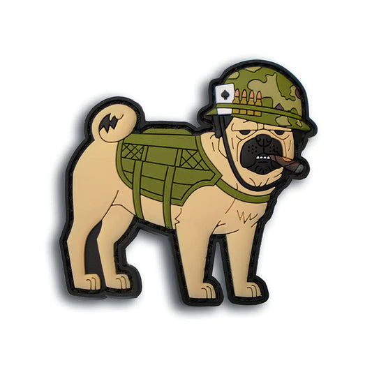 NAM Pug - The TactiPug Tactical Dog PVC Morale Patch - Tactical Patches – Hook Backed Patch - Durable Rubber is Perfect for Collecting.
