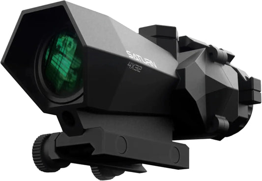 Cosmic Tactical Saturn 4x32 Tactical Rifle Scope Green Chevron BDC .223/5.56 with Removable Picatinny Rail (Black/Green Chevron)