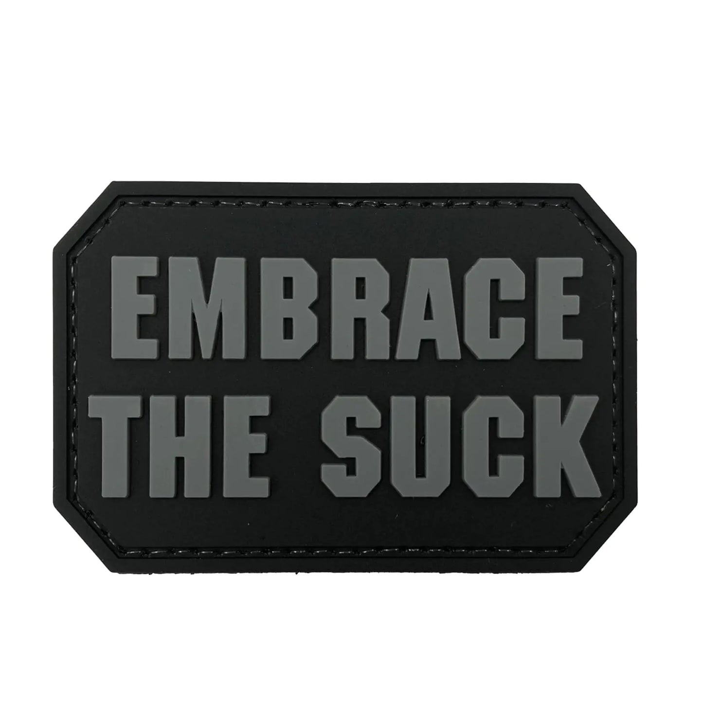Uken Embrace The Suck Funny PVC Rubber Tactical Hook Patch for Tactical Backpacks (Grey)