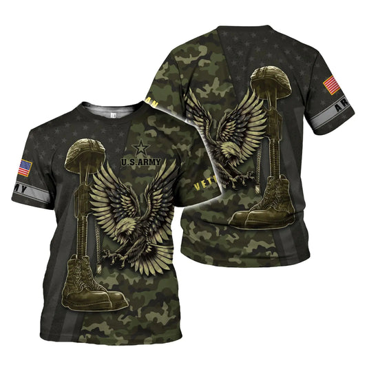 Veteran Army T-Shirt US Military Pride American Flag Vintage Jersey Army Shirts for Men Memorial Day Idea (US Alpha Small Regular Regular Multicolor 5)