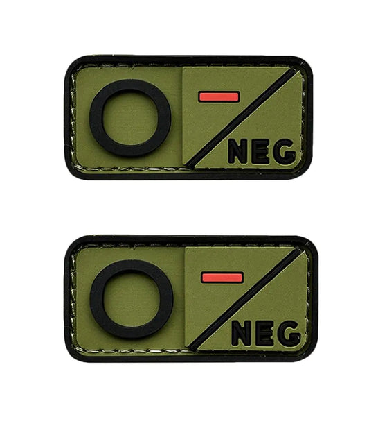vmcoatdu Tactical Green Blood Type Group Morale PVC Patch Compatible with Type O Negative Small Patches Badges Appliques 2 Pieces (Green Compatible with Type O Negative)